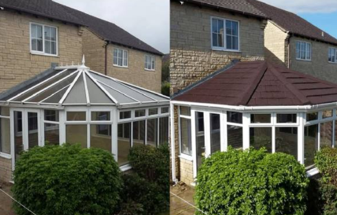 Conservatory roof replacement before and after