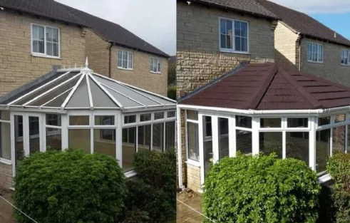 Conservatory roof replacement before and after